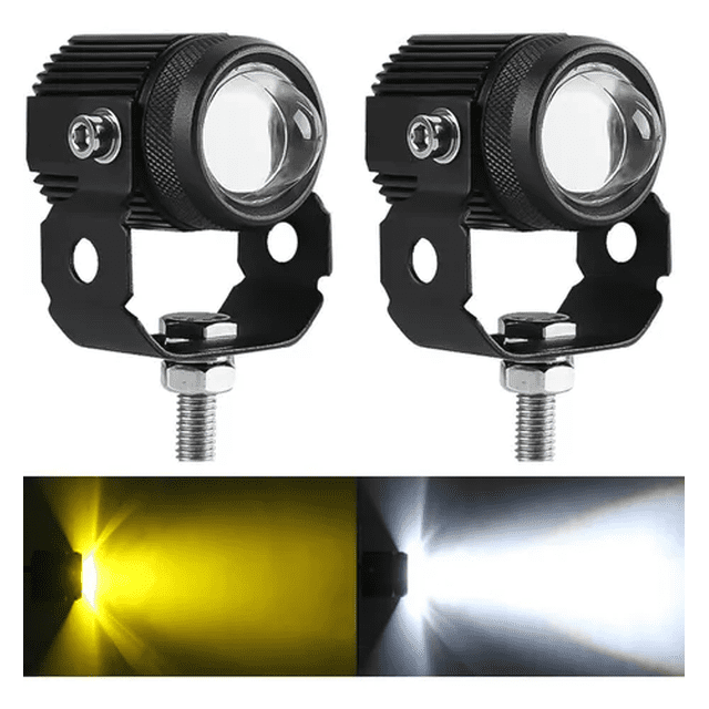 Par Faros De Lupa Doble Color Alta/baja Para Auto Moto 60w Malubero Malu1810