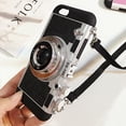 thumbnail image 1 of Funda para teléfono con cámara vintage, diseño moderno de cámara en estilo vintage 3D, funda de silicona con correa larga, compatible con iPhone 6 y 6s, 1 of 5