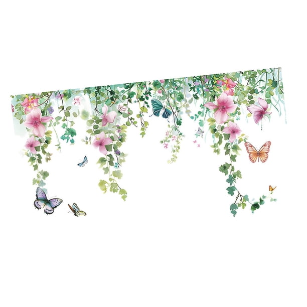 Calcomanía de pared, accesorios de calcomanías de pared para sala de estar, papel tapiz multiusos, pegatina de planta para pared, pegatina de pared