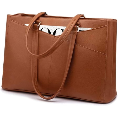 Laptop Tote Bag for Women,15.6 Inch Waterproof Computer Bags Women Business Office Work Bag Briefcase, Brown