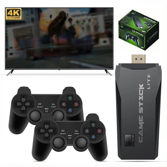 ZYTKWT M8 Retro Game Console, 2.4G Wireless Controllers, 4K HDMI Portable Game Stick