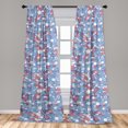 thumbnail image 2 of Leaves Design Window Curtains, Christmas Themed Bicolored Leafy Peduncles with Polka Dots Print, Lightweight Decor 2-Panel Set with Rod Pocket, Pair of - 28"x95", Pale Ruby Lavender Blue, by Ambesonne, 2 of 3