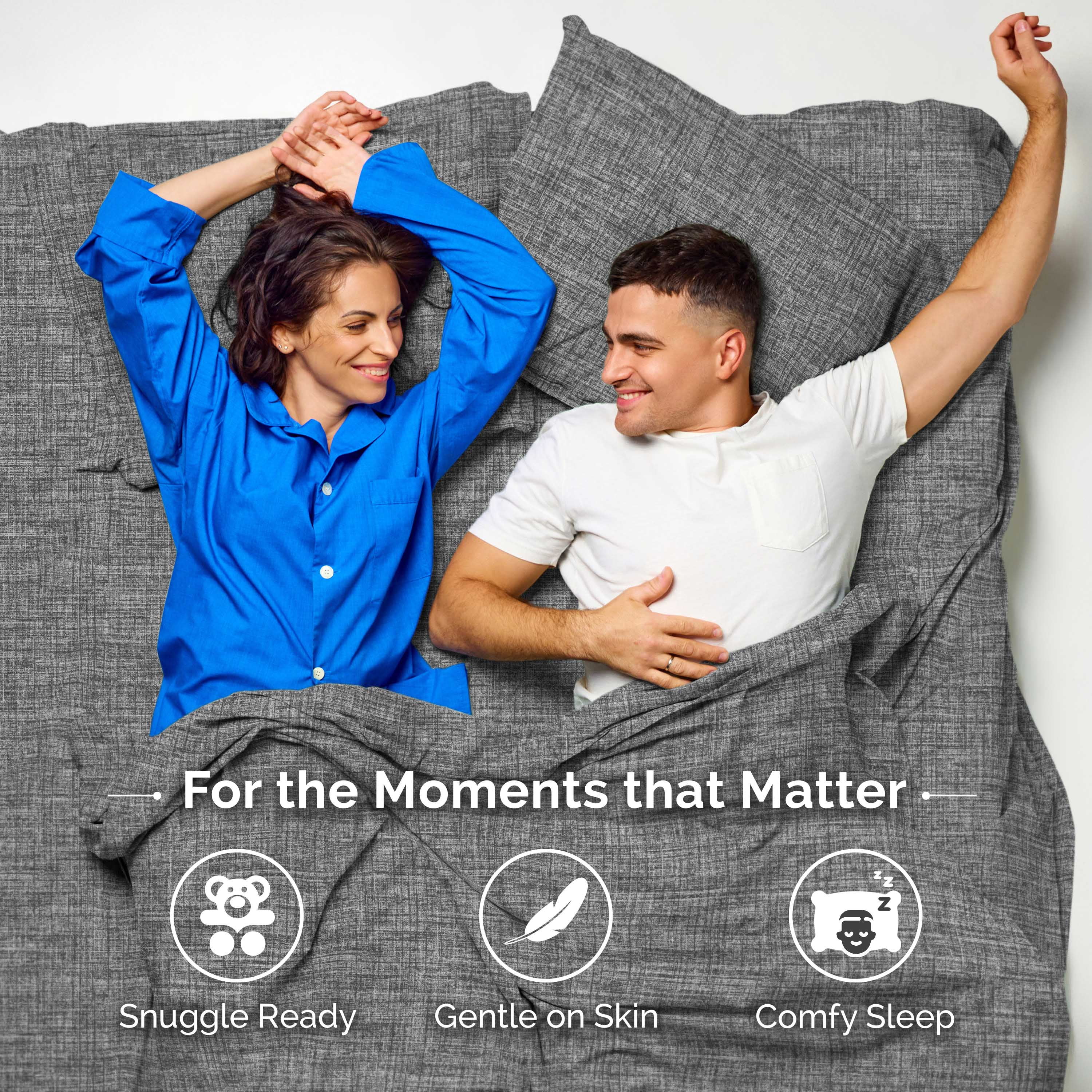 Martex Easy Living 3-Piece Twin Microfiber Sheet Set | Brushed Soft Easy Care | Gray Crosshatch