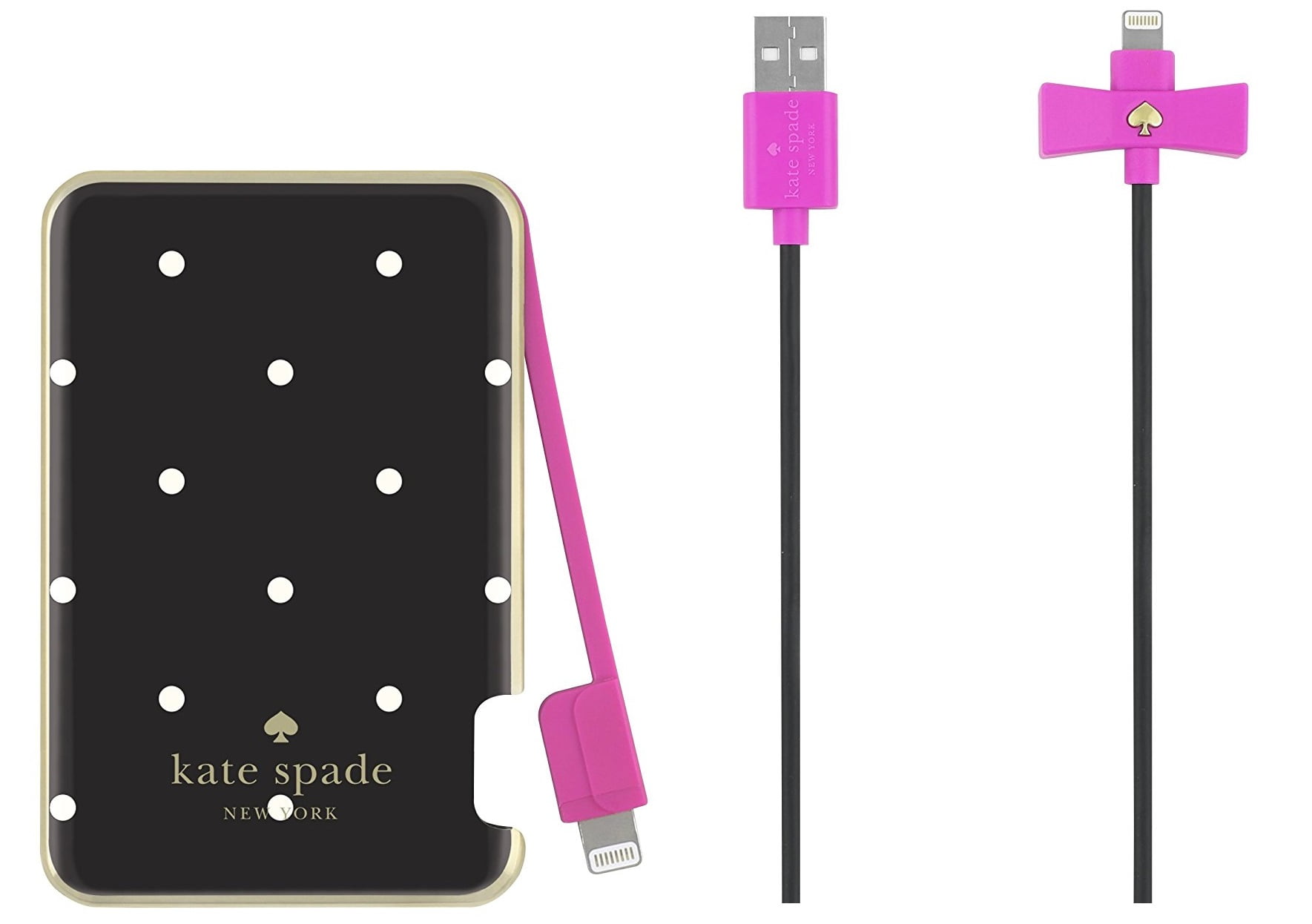 Kate Spade New York Combo Lightning MFI Charge & Sync Cable & Power Bank/Battery  Charger with Cable 