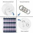 thumbnail image 5 of Navy Blue Purple Striped Waterproof Fabric Shower Curtain,Gradient Horizontal Lines Waterproof Fabric Shower Curtain for Bathroom Curtains Bathtubs Shower Curtains with 12 Hooks Extra Long 72x84, 5 of 8