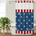 thumbnail image 3 of 4th of July No Hook Shower Curtain Waterproof, Bathroom Curtains with Snap in Liners and See Through Top Window, Retro Wood Patriot Independence Day Hotel Style Bathtub Curtains Shower 36"Wx78"L, 3 of 8