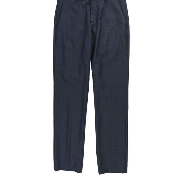 Perry Ellis Mens Portfolio Subtle Plaid Dress Pants Slacks, Blue, 30W x 32L
