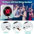 thumbnail image 4 of Portable CD Player with Bluetooth Speaker Wall Mountable CD Music Player with Remote Control, Home Audio Boombox with LCD Display, Dust Cover, MP3 Headphone Jack Aux/USB Input Output for Adults, 4 of 12