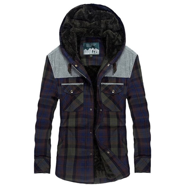 Camisas de franela para hombre, camisas gruesas y cálidas de algodón, chaquetas de polar a cuadros