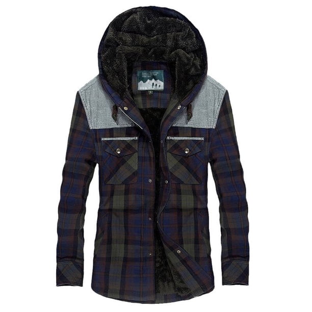 Camisas de franela para hombre, camisas gruesas y cálidas de algodón, chaquetas de polar a cuadros