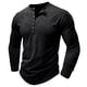 thumbnail image 2 of Blusas y camisas de manga larga con cuello redondo para hombre, blusas casuales de moda de color liso de manga larga, blusas transpirables para hombre, 2 of 7