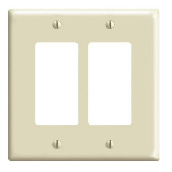 Leviton 80609-I Ivory Midway Two Gang Decora Wall Plate