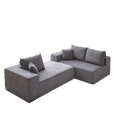 thumbnail image 6 of Miekor Modern Corduroy Upholstered Sectional Sofa Couch Set,Modular 108" L Shaped Sectional Living Room Sofa Set With 5 Pillows,Free Combination Sofa Couch for Living Room,Bedroom(Right Chaise) 0367, 6 of 16