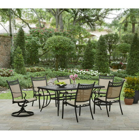 Better Homes and Gardens Lyndal Place 7 Piece Sling Cast Header Dining Set