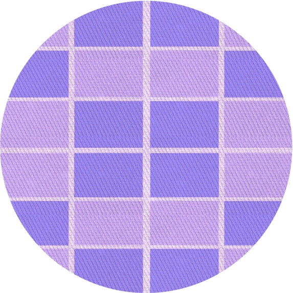 Ahgly Company Indoor Round Patterned Mauve Purple Area Rugs, 7' Round