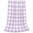 thumbnail image 2 of Fotbe Purple Checkboard Manta de Franela Acolchonada con Estampado, Súper Suave y Esponjosa, Extra Grande para Sofá, Cama, Uso Todo el Año-40"x30", 2 of 7