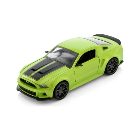 2014 Ford Mustang Street Racer Hardtop, Green w/Black Stripes - Showcasts 38506GN - 1/24 Scale Car