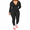 Black, variant on Women's Plus Size Zip Up Hoodie and Leggings Tracksuit Set, 1X-4X