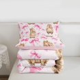 thumbnail image 5 of Erosebridal Cartoon Capybara Twin Comforter Sets 3-Piece For Kids,Pink Ribbon Bow Tie Bedding Set For Children Boys Girls,Pink Reversible, 5 of 7