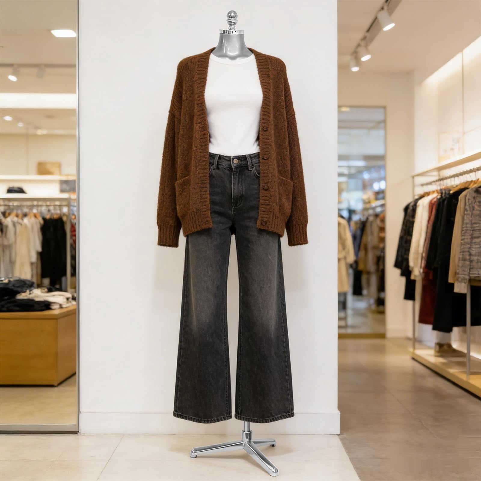 Female Mannequin Torso,Dress Form Manikin with Metal Stand Base, Suitable for Clothing and Jewelry Display (Silver)
