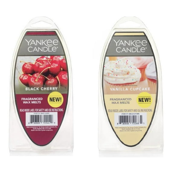 Yankee Candle Wax Melts Pack of 2 - Black Cherry and Vanilla Cupcake