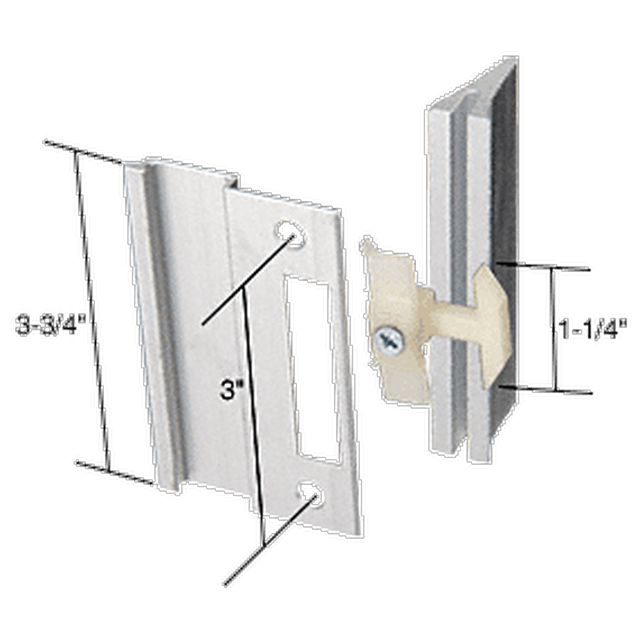 CRL A107 Sliding Screen Door Latch and Pull with 3" Screw Holes for