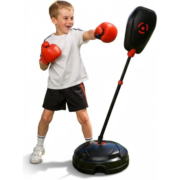 OLEOCA Punching Bag for Kids – Adjustable Boxing Bag with Stand & Gloves, Adjustable Height, Fun Training & Indoor/Outdoor Active Play, Durable Base – Kids Boxing Set for Ages 3 