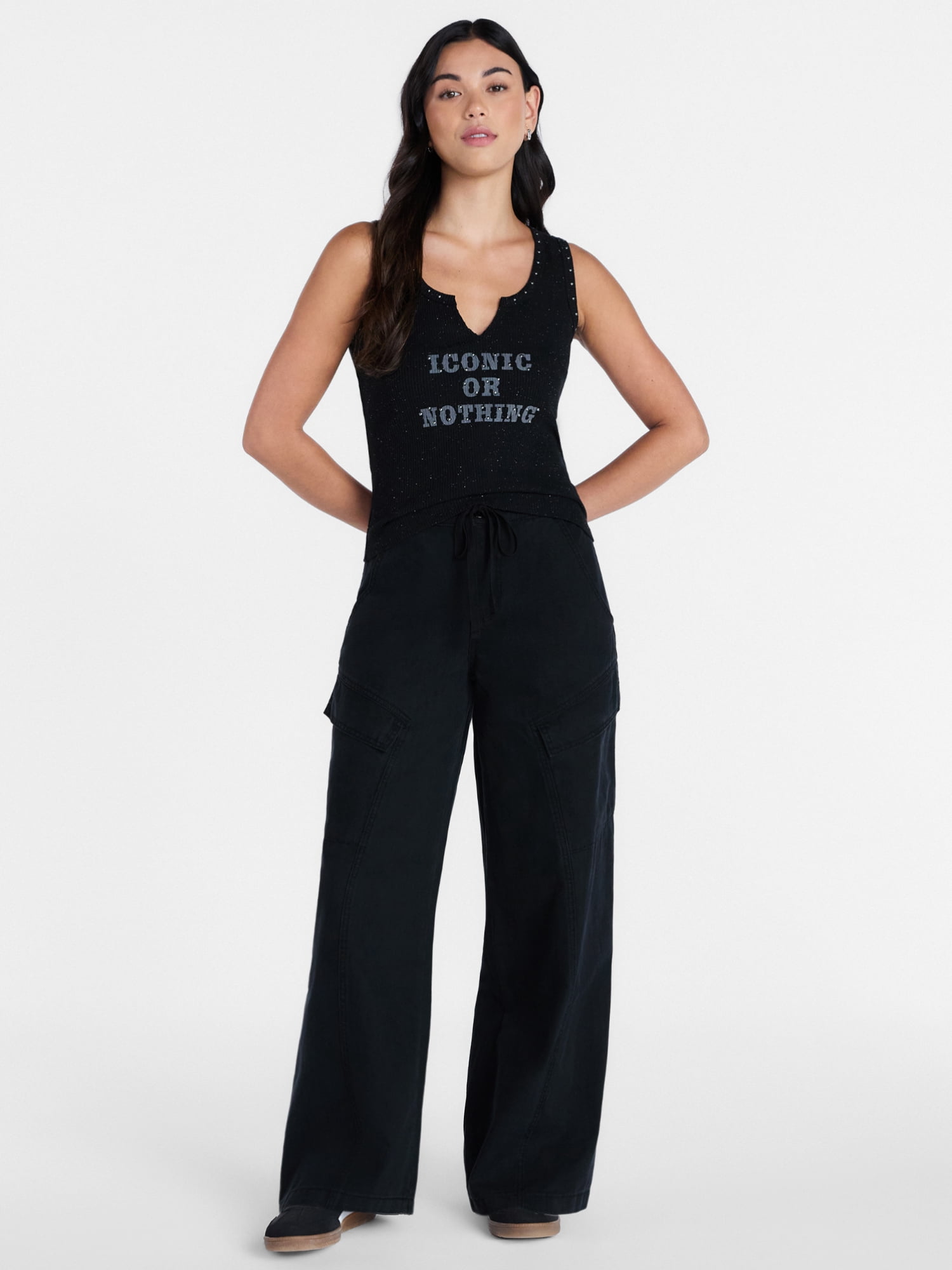 Madden NYC Wide Leg Cargo Pants, 32” Inseam, Sizes XXS-XXL