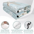 thumbnail image 4 of Twin XL Quilt Set 68''x98'', Teal Ocean Coastal Lightweight Bedspread Coverlet Set with 2 Pillow Shams, Summer Beach Nautical Coral Starfish Breathable All Season Quilt Bedding for Dorm/Guest Room, 4 of 9