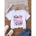 thumbnail image 1 of Fancy' Printed Crew Neck T-Shirt For Boys and Girls Back-To-School Season Short Sleeve T-Shirt Top For Toddlers, 1 of 6