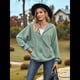 thumbnail image 5 of Sudadera con Capucha y Cremallera para Mujer, de Larga, Informal, de Gran Tamaño, con Bolsillos. Verde Oscuro L, 5 of 10
