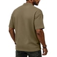 thumbnail image 5 of Dresfit Henley Shirts Men Short Sleeve Waffle Business Tees Button Down Cotton Relaxed Fit Tennis T Shirts Loose Big and Tall Tops Khaki XL, 5 of 9