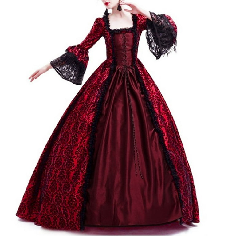 Frostluinai Victoria Corset Dress for Women Vintage Lace Bell Sleeve Maxi Dress Renaissance Medieval Court Dress Elegant Cosplay Prom Gown - Walmart.com Frostluinai Victoria Corset Dress for Women Vintage Lace Bell Sleeve Maxi Dress Renaissance Medieval Court Dress Elegant Cosplay Prom Gown - Walmart.com