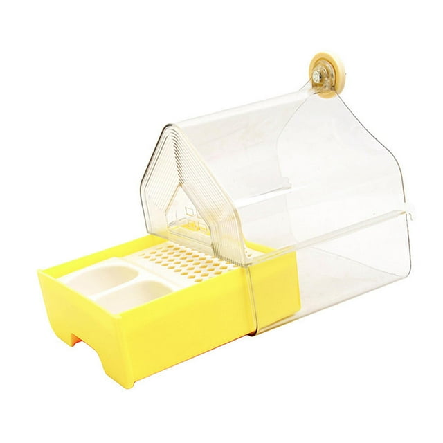 S SERENABLE Parrot Bathing Box Cage Accessory Accessory for Budgerigar Parakeets Finches Yellow