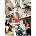 thumbnail image 3 of Airmenty Summer Skirts for Women Casual High Waist Skirt Flowy Beach Skirt Asymmetrical Skirt Elastic Waist with Tie S-2XL, 3 of 7