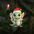 thumbnail image 6 of Beautynvta Christmas Tree Ornament, Cute Acrylic Cartoon Dragon Pendant with Christmas Hat, Christmas Hanging Ornament, Xmas Gift Pendant, Christmas Decorations, 6 of 6
