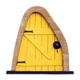 thumbnail image 3 of GRNSHTS Miniature Wooden Fairy Doors, Fairies Sleeping Door Tree Statues, Wooden Elf Gnome Tree House, Whimsical Fairy Yard Art Garden Sculpture (G-Yellow), 3 of 4