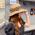 thumbnail image 5 of Sombrero de paja con lazo para mujer, de 56 a 58 cm de circunferencia, para verano, para playa, para salir a la playa, 5 of 5