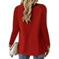 thumbnail image 4 of Yindaity Casual Blazers for Women Long Sleeve Suit Coat Regular Fit Work Office Business Formal Suit Jackets Ladies Autumn Winter Outwear (Red,2XL), 4 of 6