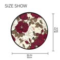 thumbnail image 5 of 36.2 Inch Round Floor Mat White and Crimson Roses Pattern Carpet Decor Rug for Living Room Bedroom, 5 of 6