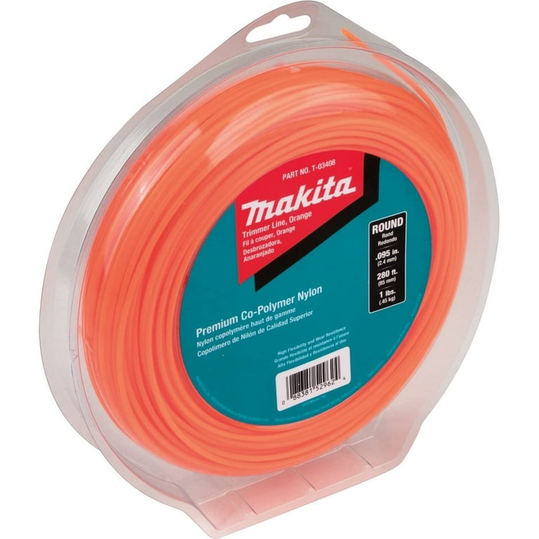 Makita-t-03408 Round Trimmer Line, 0.095 inch, Orange, 280, 1 lbs.