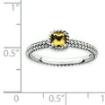 thumbnail image 5 of Checker-Cut Citrine Sterling Silver Antiqued Ring, 5 of 8