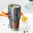 thumbnail image 3 of 30oz Gray Halloween Ghosts Cats and Pumpkins Tumblers Stainless Steel Tumbler with Lid and Straw,Vacuum Insulated Double Wall Travel Tumbler Cups Mug with Cleaning Brush for Coffee,Tea, 3 of 7