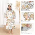 thumbnail image 4 of joogoo Wearable Blanket Hoodie for Rabbit Flowers Oversized Sherpa Hooded 3-14 YR M, 4 of 7