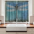 thumbnail image 2 of Ambesonne Grunge Kitchen Curtains, Dragonfly Bug Turquoise, 55"x45", Turquoise Dark Blue, 2 of 3