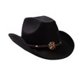 thumbnail image 4 of Casual Western Cowboy Hat Big Brim Photo Props Cosplay Fancy Dress Costume Sun Hats for Women Men ,Teens ,Outdoor ,Hiking, Camping Black, 4 of 8