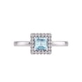 thumbnail image 5 of Round and Princess Cut Natural Aquamarine Gemstone Ring in 14K White Gold (Size: 5.5), 5 of 6