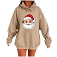 thumbnail image 2 of Mifsaly Womens Christmas Hoodie 2025 Oversized Christmas Santa Hooded Sweatshirt Loose Long Sleeve Xmas Pullover Tops Drop Shoulder Casual Winter Outerwear with Pocket Funny Gifts Festival Party, 2 of 4