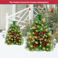 thumbnail image 4 of Yexmas 2PCS Small Outdoor Christmas Trees with LED Lights,30" Artificial Xmas Decora for Porch,Yard,Pathway,Garden,PVC+Flocking Pine Needles, 4 of 9