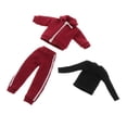 thumbnail image 3 of Figura de acción masculina a escala 1/12, ropa deportiva, camisa básica, pantalones casuales, abrigo, conjunto de piezas de ropa para muñeca de 6 Rojo, 3 of 10